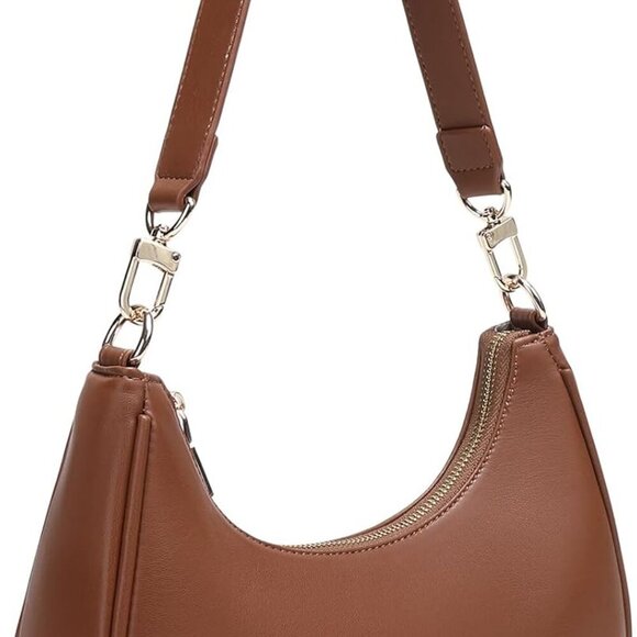 Elegant Vintage Shoulder Bag with Secure Zipper - Cute Hobo Purse for Daily Use - Picture 3 of 7